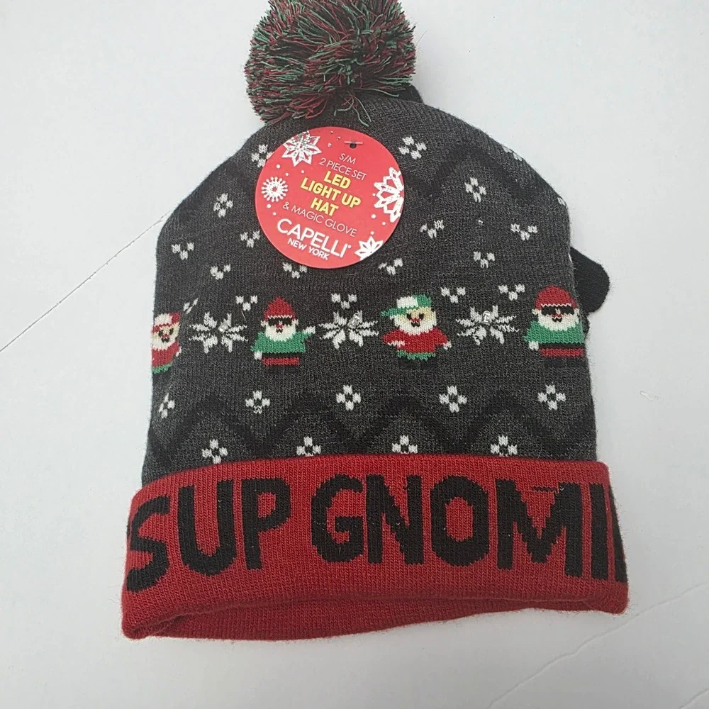 Kids S/M Capelli New York 2‎ Piece Set LED Light Up Hat & Magic Glove Gnome